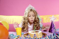 Little blond girl in a birthday party