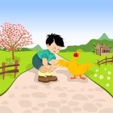 Little Boy And Duck Royalty Free Stock Photos Little Boy And Duck Royalty Free Stock Photos