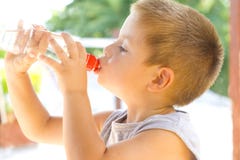 Little Boy Drinking Water Royalty Free Stock Photo