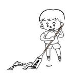 4570book Child Sweeping The Floor Clipart Black In Pack 4798