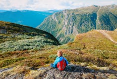 Little boy travel hiking in mountains, family in nature royalty free stock images Little boy travel hiking in mountains, family in nature royalty free stock images