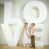 Little Girl And Boy - Love Royalty Free Stock Images Little Girl And Boy - Love Royalty Free Stock Images