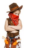 Little girl cowboy standing with folded hands royalty free stock image Little girl cowboy standing with folded hands royalty free stock image
