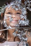 Little girl decorates the gate of the house royalty free stock images Little girl decorates the gate of the house royalty free stock images