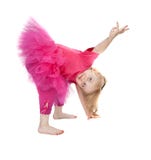 Little Girl In A Pink Dress Dancing Royalty Free Stock Photos