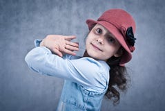 Little Girl In Red Hat Stock Photos