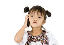 Little Girl On The Phone Stock Photo