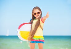 Little Girl With A Ball. Stock Photos Little Girl With A Ball. Stock Photos