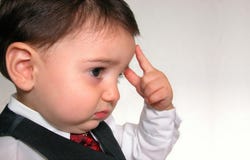 Little Man Series: Thinking royalty free stock image Little Man Series: Thinking royalty free stock image