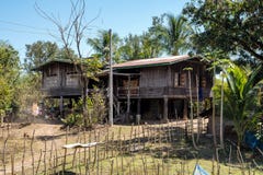 A little village on the way from Wat Phou to the Nakasong islands in Laos. stock photography A little village on the way from Wat Phou to the Nakasong islands in Laos. stock photography