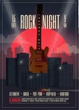 Live Concert Rock Night Poster, Flyer, Banner template for your event, concert, party, show, festival. Vector illustration. Stock Photography Live Concert Rock Night Poster, Flyer, Banner template for your event, concert, party, show, festival. Vector illustration. Stock Photography