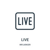 Liveikonenvektor von influencer Sammlung Dünne Linie Liveentwurfsikonen-Vektorillustration stock abbildung Liveikonenvektor von influencer Sammlung Dünne Linie Liveentwurfsikonen-Vektorillustration stock abbildung