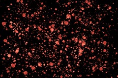 Living Coral color of the Year 2019. Bright coral random round paint splashes on black background. Abstract colorful texture stock illustration Living Coral color of the Year 2019. Bright coral random round paint splashes on black background. Abstract colorful texture stock illustration
