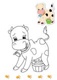 Livre de coloration des animaux 16 - vache illustration libre de droits Livre de coloration des animaux 16 - vache illustration libre de droits