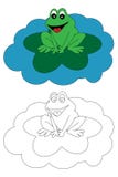 Livre de page de coloration pour des gosses - grenouille illustration stock Livre de page de coloration pour des gosses - grenouille illustration stock
