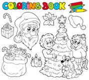 Livro de coloração com tema do Natal ilustração royalty free Livro de coloração com tema do Natal ilustração royalty free