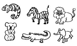 Livro para colorir - desenhos sobre animais selvagens para crianças com um leão e um crocodilo igualmente disponíveis como um des ilustração do vetor Livro para colorir - desenhos sobre animais selvagens para crianças com um leão e um crocodilo igualmente disponíveis como um des ilustração do vetor