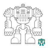 Livro para colorir do robô Futuro do guerreiro do Cyborg para crianças Vetor ilustração stock Livro para colorir do robô Futuro do guerreiro do Cyborg para crianças Vetor ilustração stock