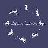Lièvres et étoiles de logo illustration libre de droits Lièvres et étoiles de logo illustration libre de droits