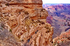 Ljusa Angel Trail Grand Canyon Arizona royaltyfria bilder Ljusa Angel Trail Grand Canyon Arizona royaltyfria bilder