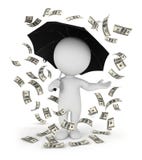 lluvia blanca del dinero de la gente 3d con un paraguas stock de ilustración lluvia blanca del dinero de la gente 3d con un paraguas stock de ilustración