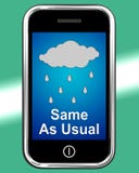 Lo mismo como de costumbre en el teléfono no significa ningún cambio en el tiempo libre illustration Lo mismo como de costumbre en el teléfono no significa ningún cambio en el tiempo libre illustration