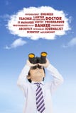 Lo scolaro sveglio vede i lavori futuri immagine stock libera da diritti Lo scolaro sveglio vede i lavori futuri immagine stock libera da diritti