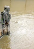 Lo Zouave del ponte di Alma Pletore della Senna, Parigi Francia, inverno, 2018 Immagini Stock Lo Zouave del ponte di Alma Pletore della Senna, Parigi Francia, inverno, 2018 Immagini Stock