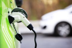 Loading Energy Of An Electric Car Stock Photo Loading Energy Of An Electric Car Stock Photo