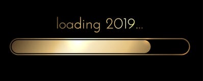 Loading 2019 New Year golden creative festive banner. vector illustration Loading 2019 New Year golden creative festive banner. vector illustration