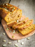 Loaf Of Pumpkin Bread Royalty Free Stock Photos
