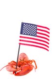 Lobster With American Flag Stock Photos