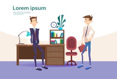 Local de trabalho interior do homem de negócio, gerente Office Worker do homem de negócios ilustração stock Local de trabalho interior do homem de negócio, gerente Office Worker do homem de negócios ilustração stock