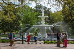 LOcal and tourist enjoying a warm day in Savannah in Georgia, west USA stock images LOcal and tourist enjoying a warm day in Savannah in Georgia, west USA stock images