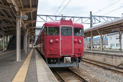 The local train at Nanao station. Stock Images The local train at Nanao station. Stock Images