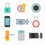 Lock icons vector set in a flat style royalty free illustration Lock icons vector set in a flat style royalty free illustration
