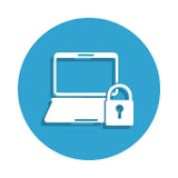 lock on laptop icon in badge style. One of cyber security collection icon can be used for UI, UX royalty free illustration lock on laptop icon in badge style. One of cyber security collection icon can be used for UI, UX royalty free illustration