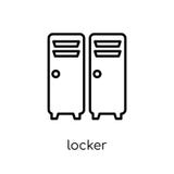 Locker icon. Trendy modern flat linear vector Locker icon on white background from thin line Gym and fitness collection stock illustration Locker icon. Trendy modern flat linear vector Locker icon on white background from thin line Gym and fitness collection stock illustration