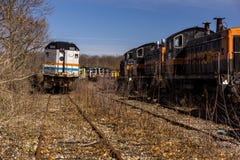 Locomotiva abandonada - trem - Ohio foto de stock royalty free Locomotiva abandonada - trem - Ohio foto de stock royalty free