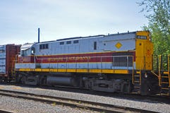 Locomotiva di diesel della ferrovia di Lackawanna, Scranton, PA, U.S.A. immagini stock libere da diritti Locomotiva di diesel della ferrovia di Lackawanna, Scranton, PA, U.S.A. immagini stock libere da diritti