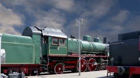 Locomotora de vapor antigua, museo de Moscú del ferrocarril en Rusia, ferrocarril de Rizhsky almacen de metraje de vídeo Locomotora de vapor antigua, museo de Moscú del ferrocarril en Rusia, ferrocarril de Rizhsky almacen de metraje de vídeo