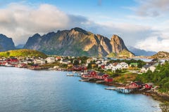  Lofoten, Reine, Norvège Images libres de droits