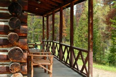 Free Log Cabin Porch Stock Photo - 9763720
