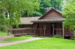 Log cabin in woods