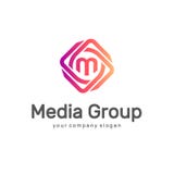 loga abstrakcjonistyczny wektor Środek grupa Multimedialny logo royalty ilustracja loga abstrakcjonistyczny wektor Środek grupa Multimedialny logo royalty ilustracja