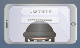 Login password phishing concept background, cartoon style stock illustration Login password phishing concept background, cartoon style stock illustration