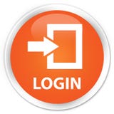 Login premie oranje ronde knoop Stock Fotografie Login premie oranje ronde knoop Stock Fotografie