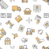 Logistic services seamless pattern, vector thin line flat design royalty free illustration Logistic services seamless pattern, vector thin line flat design royalty free illustration