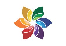 Logo astratto del fiore, simbolo della società, icona sociale corporativa di media illustrazione vettoriale Logo astratto del fiore, simbolo della società, icona sociale corporativa di media illustrazione vettoriale