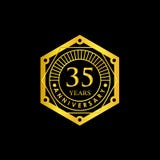 Logo Badge Anniversary Black en Gouden 35 Jaar royalty-vrije illustratie Logo Badge Anniversary Black en Gouden 35 Jaar royalty-vrije illustratie